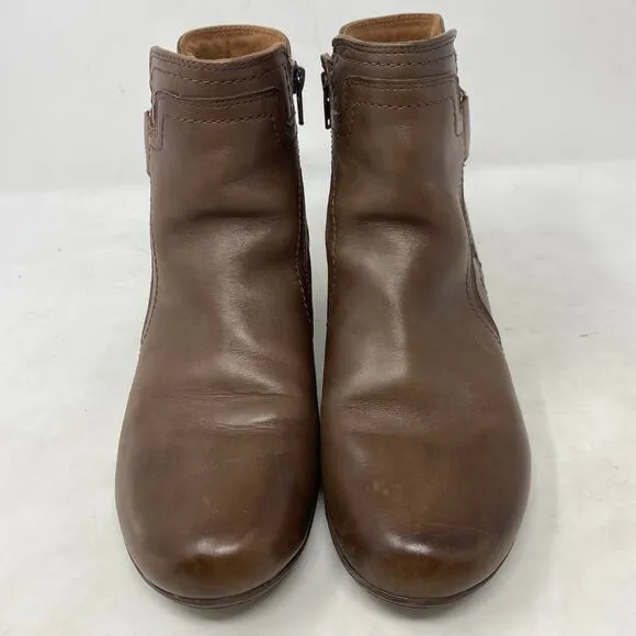 Cobb Hill Laurel Bootie Brown Leather Womens Shoes Size 8