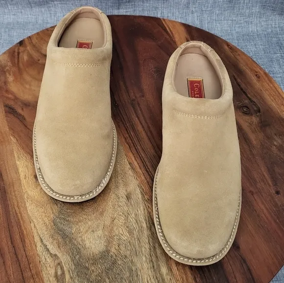 Cole Haan Country Suede Mule Slip-On Clog Tan Women's 8M