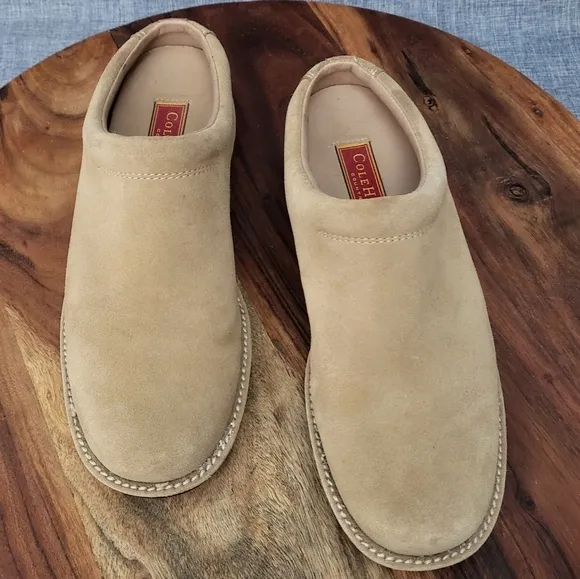 Cole Haan Country Suede Mule Slip-On Clog Tan Women's 8M