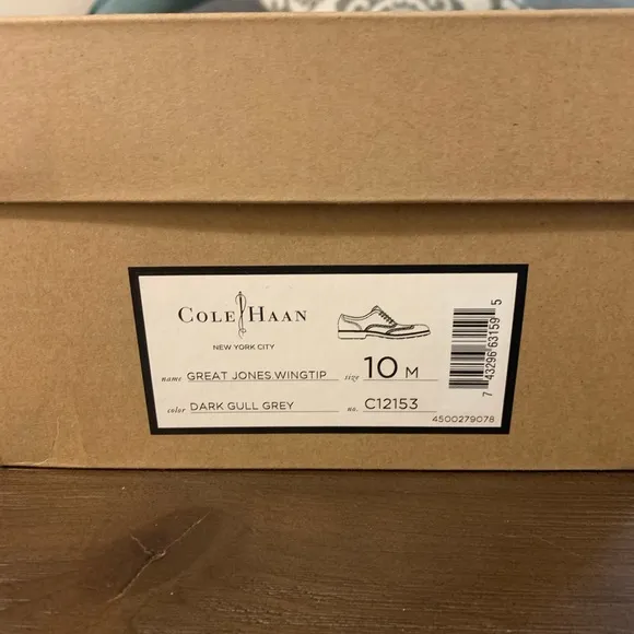 Cole Haan Great Jones Wingtip Dark Gull Grey 10M