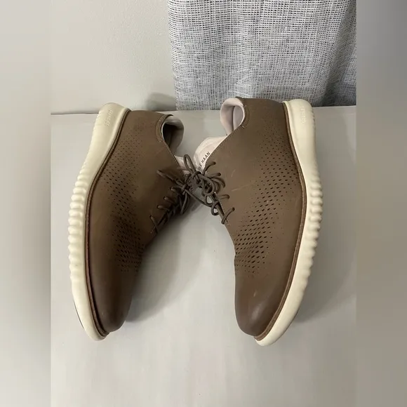 Cole Haan Men's 2.ZERØGRAND Lace-Up Laser Wingtip Oxford Shoes Chocolate Sz 11