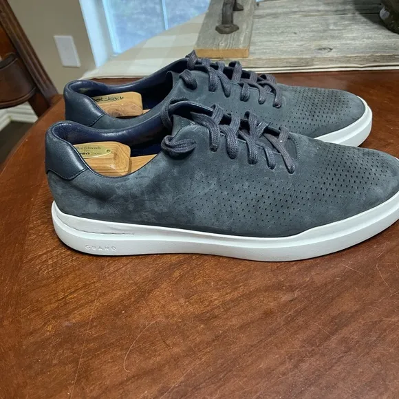 Cole Haan Men’s Grandpro Rally Laser Cut Blue Suede Sneakers Shoes 13 W C31422