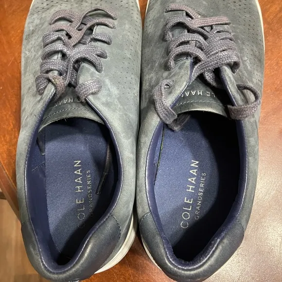 Cole Haan Men’s Grandpro Rally Laser Cut Blue Suede Sneakers Shoes 13 W C31422
