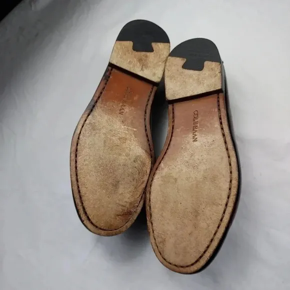 Cole Haan Mens Mahogany Brown Leather Slip-On Tassel Loafer 8.5