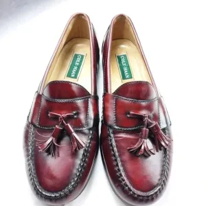 Cole Haan Mens Mahogany Brown Leather Slip-On Tassel Loafer 8.5