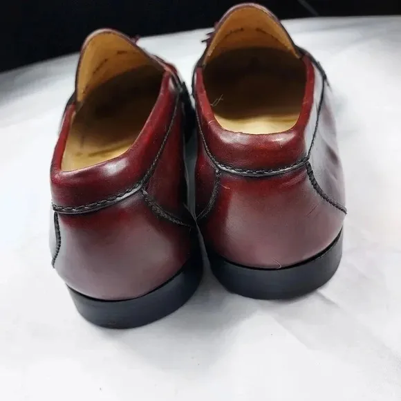 Cole Haan Mens Mahogany Brown Leather Slip-On Tassel Loafer 8.5