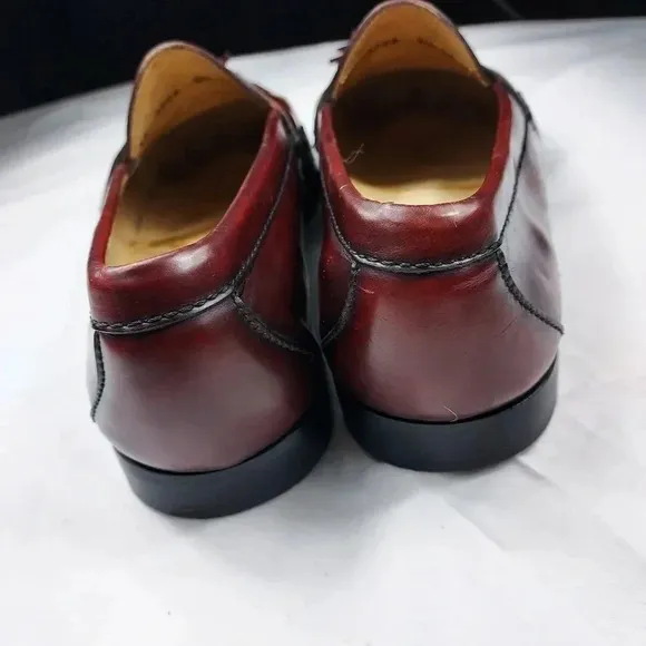 Cole Haan Mens Mahogany Brown Leather Slip-On Tassel Loafer 8.5