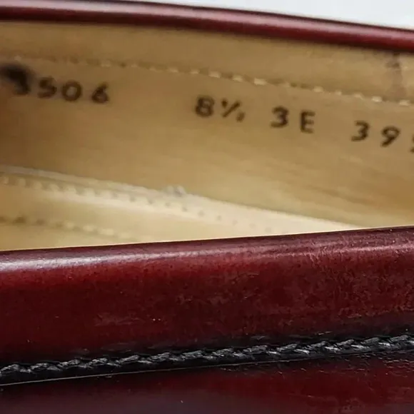 Cole Haan Mens Mahogany Brown Leather Slip-On Tassel Loafer 8.5