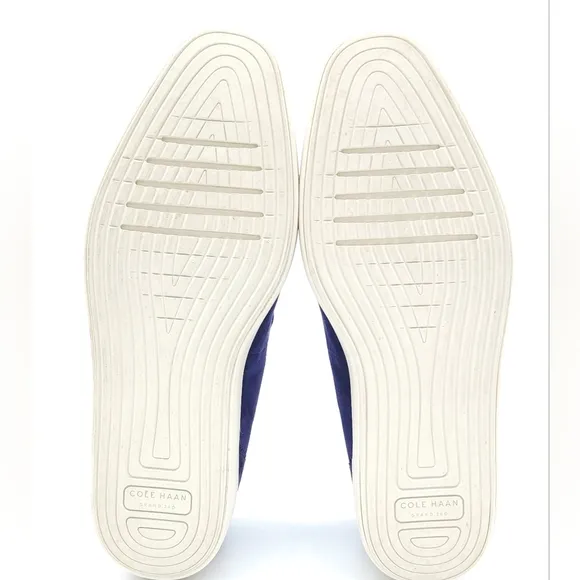 Cole Haan OriginalGrand Platform Venetian Loafer Blue Suede Shoes Size 8.5