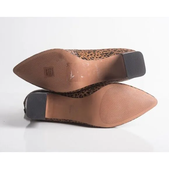Cole Haan Womens Etta Leopard-Print Calf Hair Booties Ankle Boots US 7.5 Brown