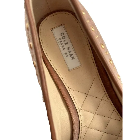 Cole Haan Women’s Tali Bow Stud Slip On Loafer in Blush Pink Velvet. NWOT Size 5