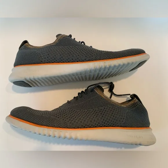 Cole Haan ZeroGrand Oxford Style Stitchlite Gray Shoes Size 10
