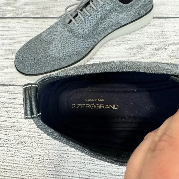 Cole Hann Men's 2.ZeroGrand Gray Stitchlite Wingtip Oxford Shoes Size 13