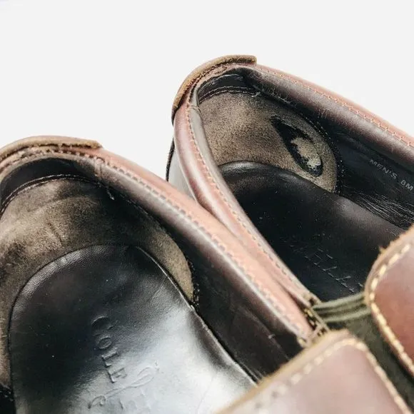 Cole Haan Tucker Venetian Mens Size 8 Loafers Brown Leather Slip On Shoes C04059