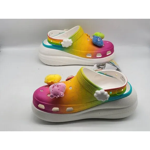 Crocs Care Bears Crush Clog Light-Up Rainbow Womens Shoes Size 7