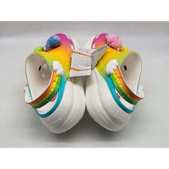 Crocs Care Bears Crush Clog Light-Up Rainbow Womens Shoes Size 7