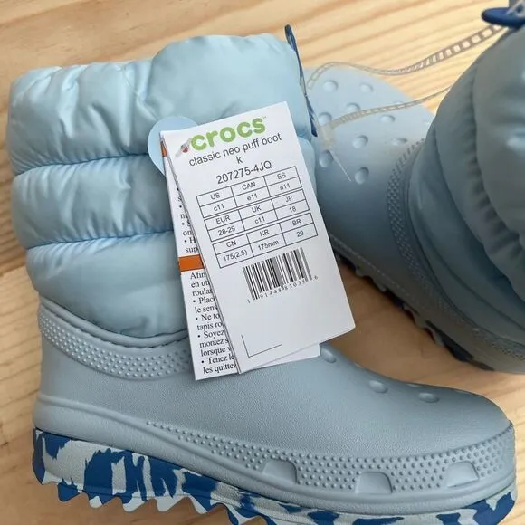 Crocs Kids' Kids' Classic Neo Puff Boot size 11