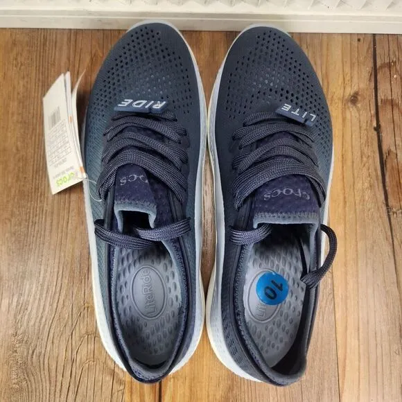 Crocs LiteRide 360 Pacer Womens 10 Blue Lace Up Walking Tennis Shoes 206705 NEW