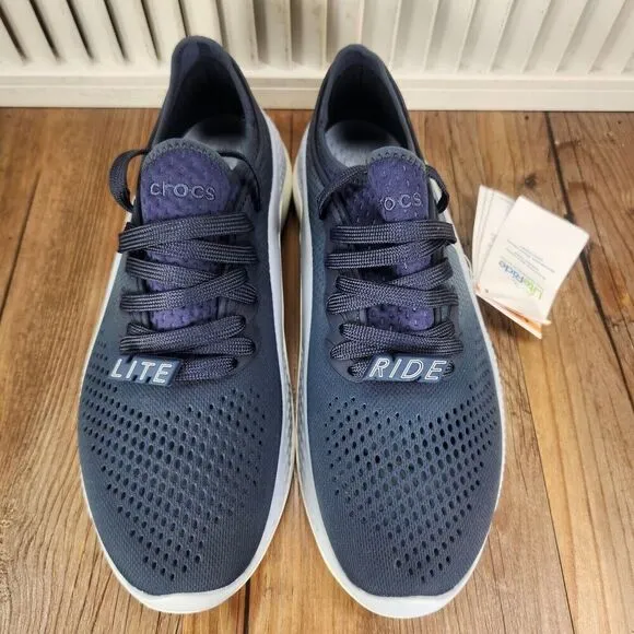 Crocs LiteRide 360 Pacer Womens 10 Blue Lace Up Walking Tennis Shoes 206705 NEW