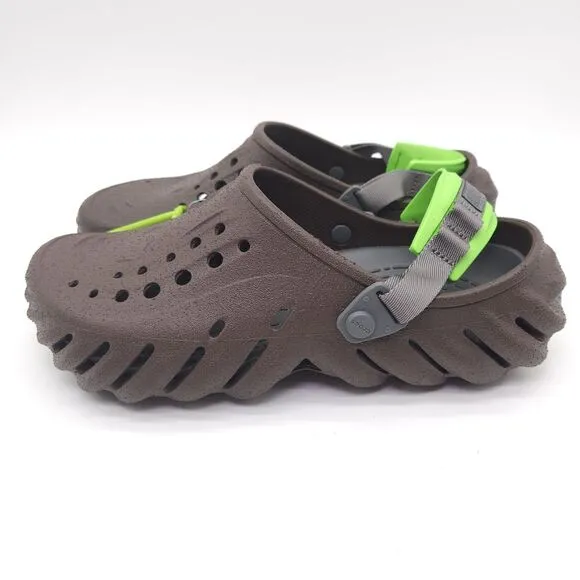 Crocs (Mens 10 Womens 12) Echo Sandstorm Clog Slip On Shoes Sandals Coffee Brown