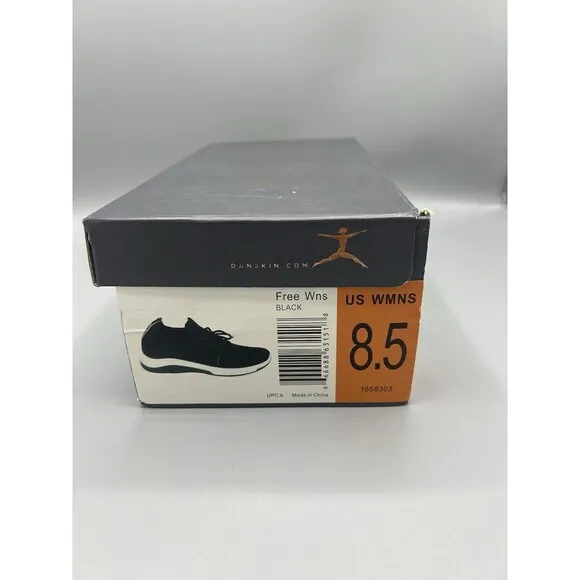 Danskin Size 8.5 M FREE Black Knit Lace Up Sneakers New Women's Shoes