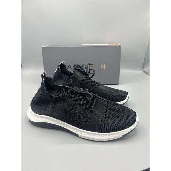 Danskin Size 8.5 M FREE Black Knit Lace Up Sneakers New Women's Shoes