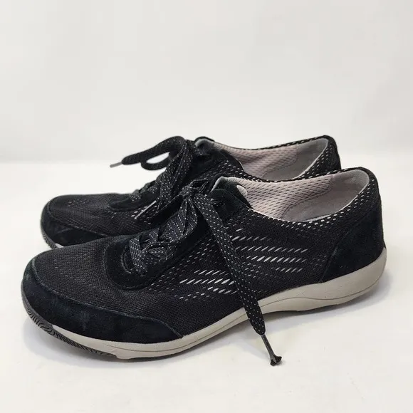 Dansko Hayes Black Walking Comfort Shoes Sneakers Womens 37 US 6.5 Lace Up