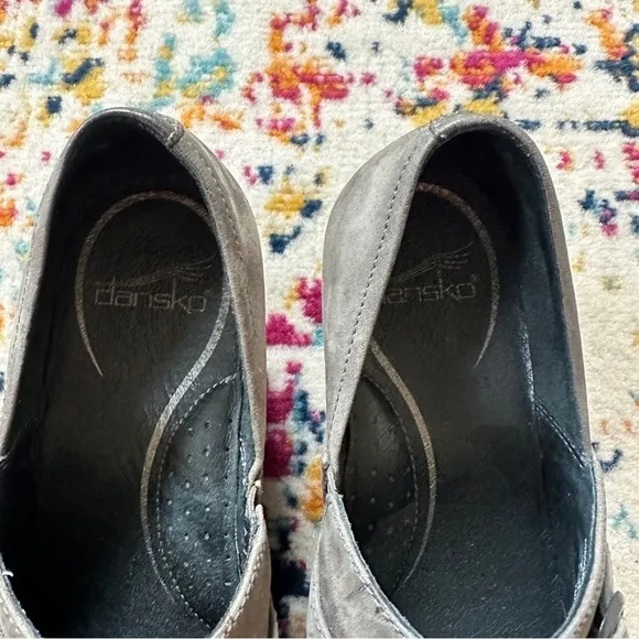 Dansko Nubuck Leather Tamara Stain Resistant Clog Shoes Gray 37 US 6.5-7