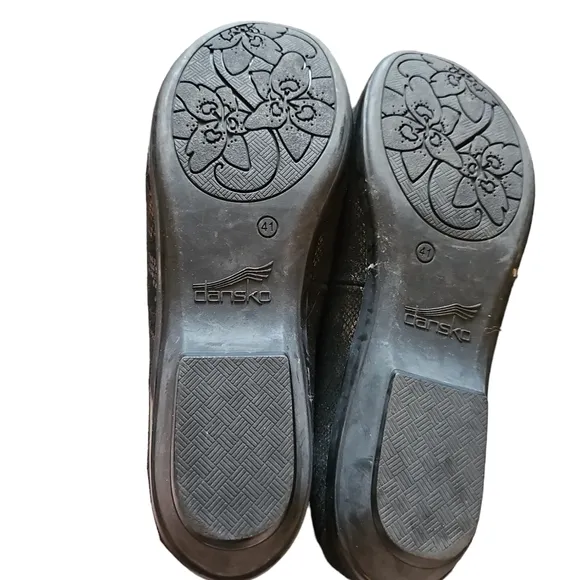 Dansko sz 41 black metallic copper clog shoes sz 11 SH10