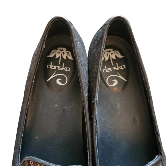 Dansko sz 41 black metallic copper clog shoes sz 11 SH10