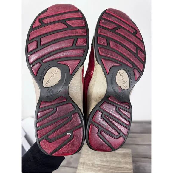 Dansko Women's Sabrina Red Suede Walking Shoes Size 41 US 10.5-11.