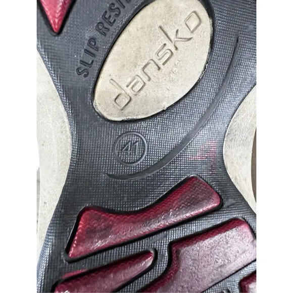 Dansko Women's Sabrina Red Suede Walking Shoes Size 41 US 10.5-11.