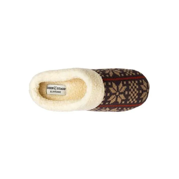 DEER STAGS Mens Brown Cushioned Lodge Round Toe Slip On Slippers Shoes 12