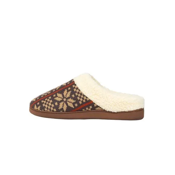 DEER STAGS Mens Brown Cushioned Lodge Round Toe Slip On Slippers Shoes 12