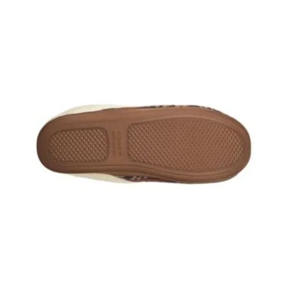 DEER STAGS Mens Brown Cushioned Lodge Round Toe Slip On Slippers Shoes 12