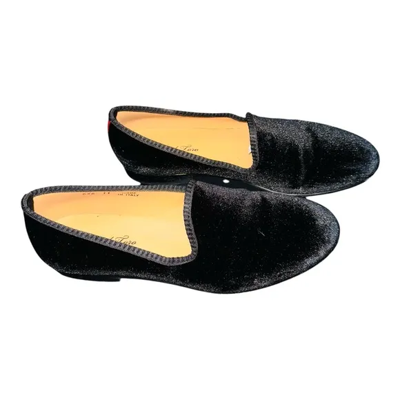 Del Toro Black Velvet Loafers Slip-On Shoes