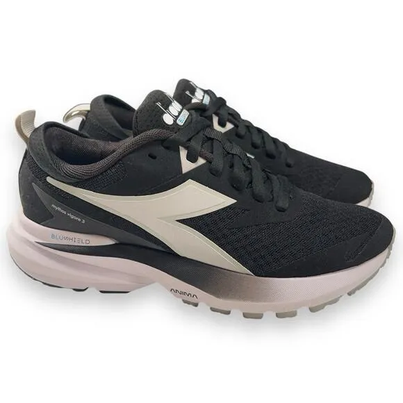 Diadora Mythos Vigore 3 Womens 7.5 Black Running Shoes