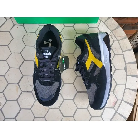 Diadora N9002 LUX Black Rich Gold Snakers 501.178351 Mens Size 7.5 NIB