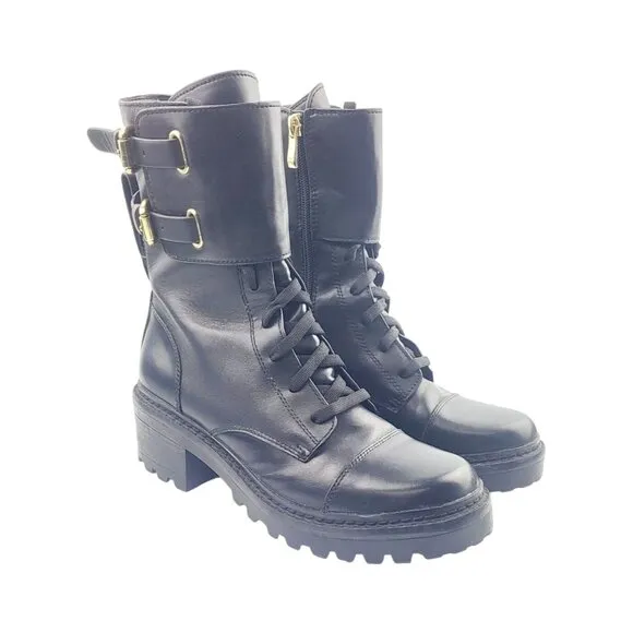 DKNY Womens Bart Lugged Sole Combat Boots - Size 8.5