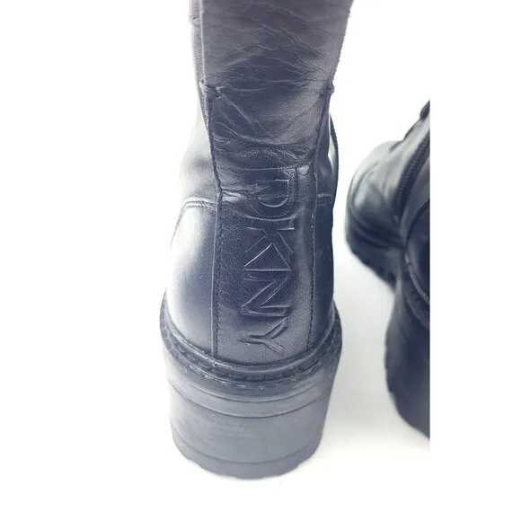 DKNY Womens Bart Lugged Sole Combat Boots - Size 8.5