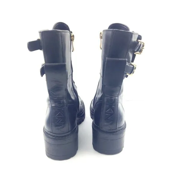 DKNY Womens Bart Lugged Sole Combat Boots - Size 8.5