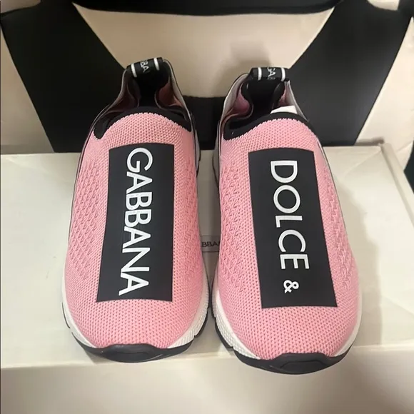 Dolce &amp; Gabbana Kids Pink Slip-On Sneakers