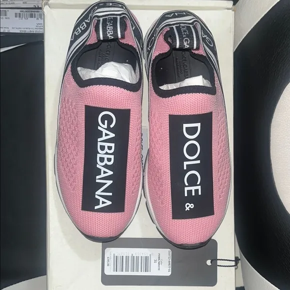 Dolce &amp; Gabbana Kids Pink Slip-On Sneakers