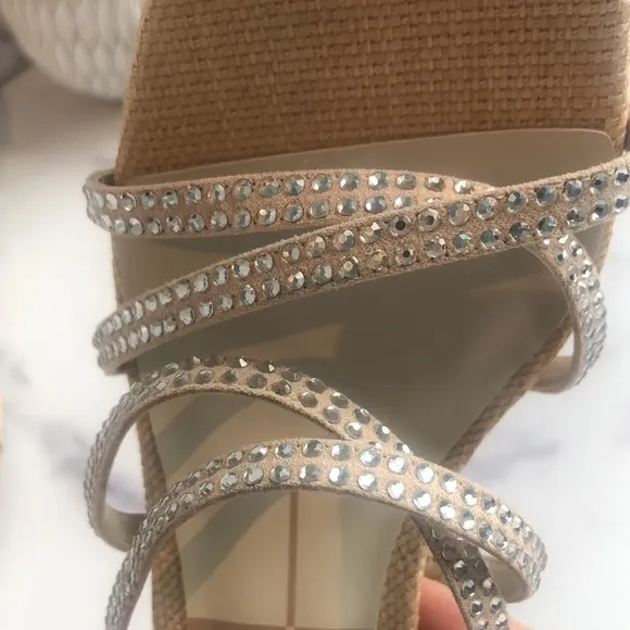 Dolce Vita PATSI Rhinestone Sandals Block Heel, Sz 5/6, New For Spring 2023