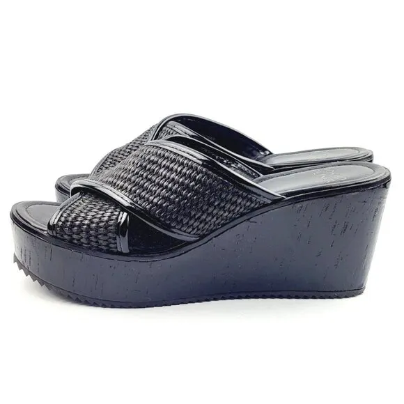 DONALD J.‎ PLINER Womens Criss Cross Front Peep Toe Wedge Sandals
