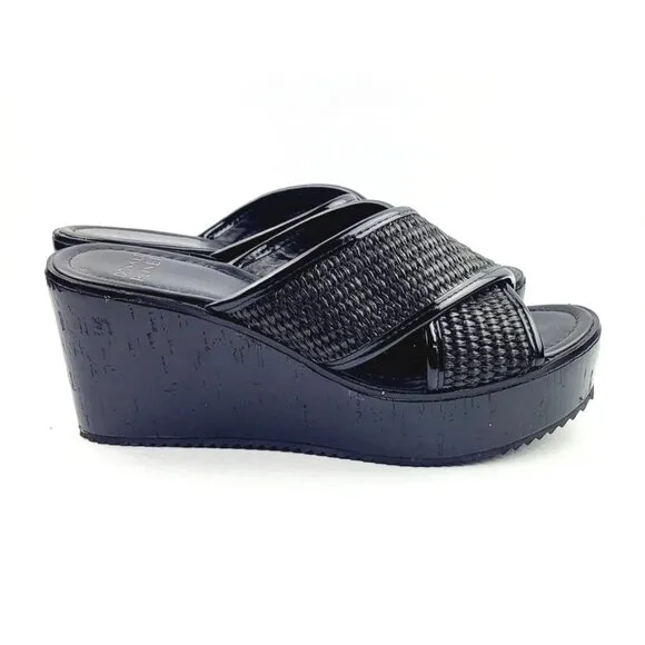 DONALD J.‎ PLINER Womens Criss Cross Front Peep Toe Wedge Sandals