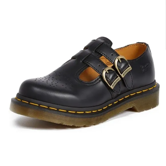 Dr. Martens Black Dress Shoes with Double Buckle Strap