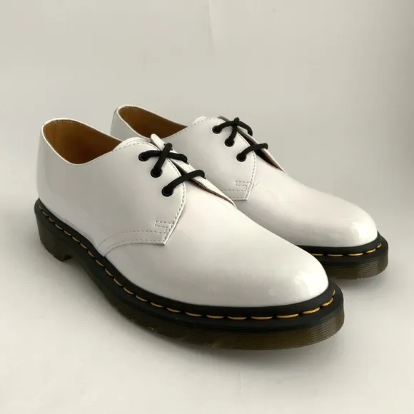 Dr. Martens Women Size 9M White 1461 Smooth Patent Leather Oxfords
