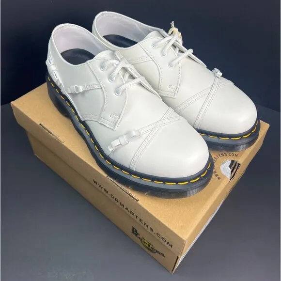 Dr. Martens Womens 1461 Bow Smooth White Leather Oxford Shoes Size 8 US