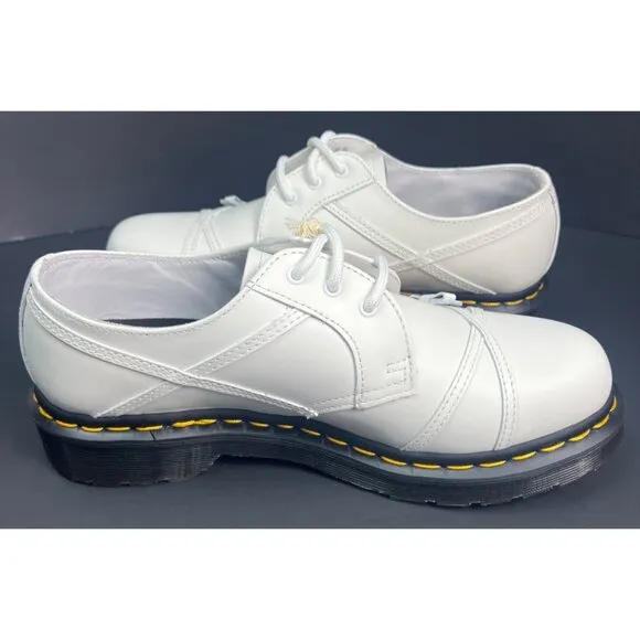 Dr. Martens Womens 1461 Bow Smooth White Leather Oxford Shoes Size 8 US